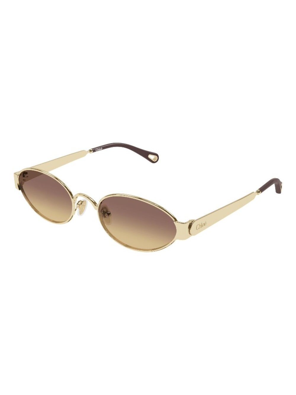 New Chloé Women's Sunglasses Gold Brown Lens Metal Frame CH0355S 002 54